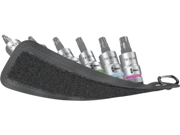 Wera Zyklop Belt C 3 TORX HF - Impact socket bit set - 6 deler - 1/2" - torx - TX25, TX30, TX40, TX45, TX50, TX55 - lengde: 60 mm