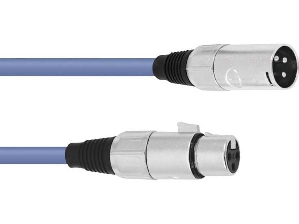 Omnitronic 3022010L, XLR (3-pin), Hankjønn, XLR (3-pin), Hunkjønn, 3 m, Blå