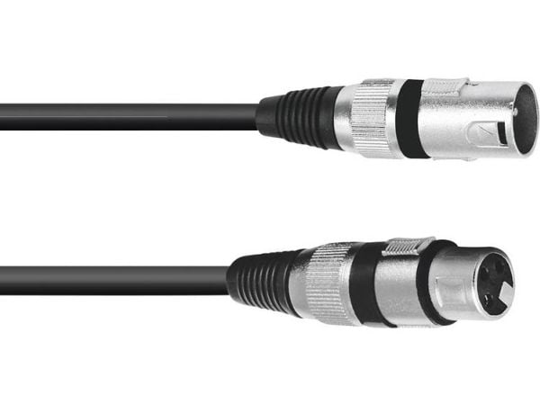 Omnitronic 3022052N XLR-tilkoblingskabel [1x XLR-plugg 3-polet - 1x XLR-kontakt 3-polet] 7,50 m svart (3022052N)
