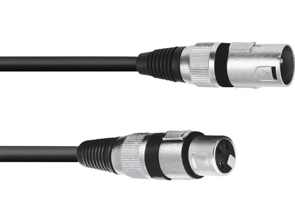 Omnitronic 3022075B XLR forbindelseskabel 0,20 m svart (3022075B) [1x XLR hann 3-pins - 1x XLR hunn 3-pins]
