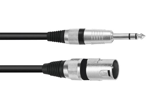 Omnitronic 3022075E, XLR (3-pin), Hankjønn, 6.35mm, Hankjønn, 0,2 m, Svart