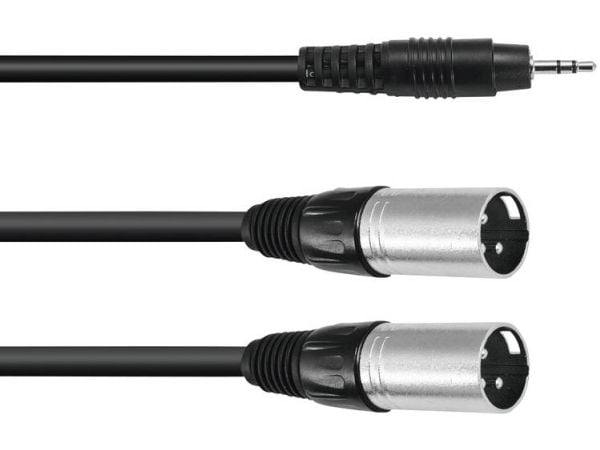 Omnitronic 30225157, 3.5mm, Hankjønn, 2 x XLR (3-pin), Hankjønn, 3 m, Svart