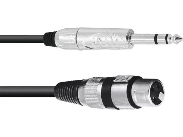 Omnitronic 30225182, XLR (3-pin), Hunkjønn, 6.35mm, Hankjønn, 2 m, Sort