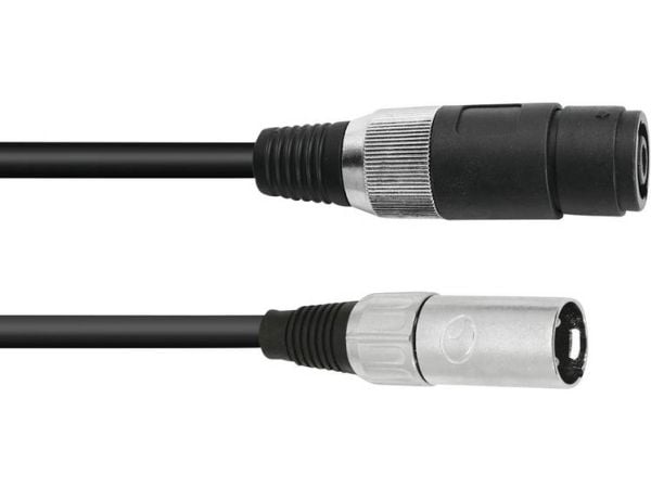 Omnitronic 30225590, Speakon, Hunkjønn, XLR (3-pin), Hankjønn, 1 m, Svart