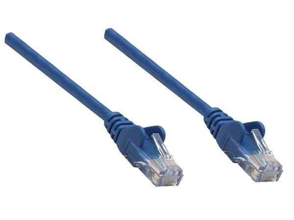 Intellinet Cat5e, UTP, 0.25m, 0,25 m, Cat5e, U/UTP (UTP), RJ-45, RJ-45, Blå
