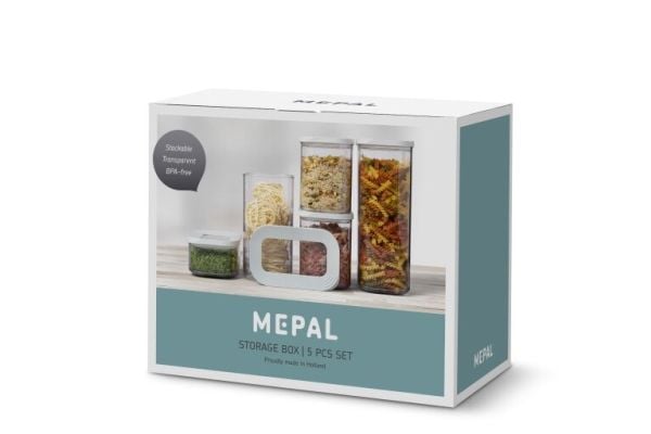 Rosti Mepal 106994030600, Universelt beholder sett, Polyetylen (PE), Styrenakrylonitril (SAN), Gjennomsiktig, Hvit, Avtagbart lokk, Rektangulær, 14...