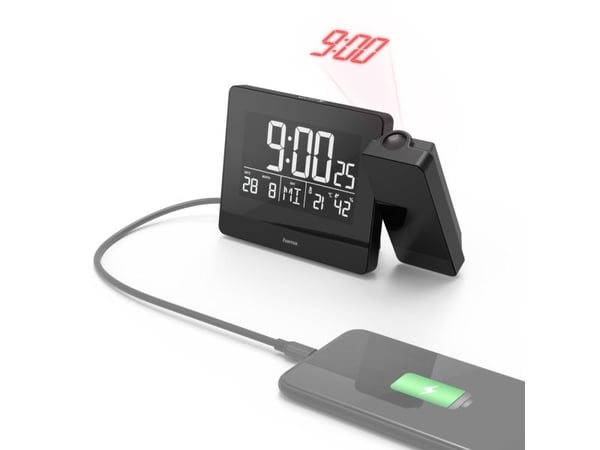 Hama Plus Charge - Alarmklokke - elektronisk - skrivebord - svart