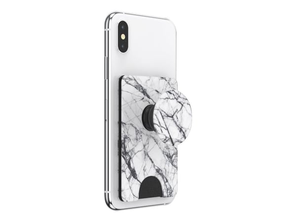 PopSockets PopWallet+ - Lomme for mobiltelefon / kredittkort - Dove White Marble