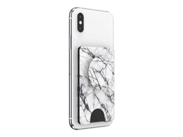 PopSockets PopWallet+ - Lomme for mobiltelefon / kredittkort - Dove White Marble