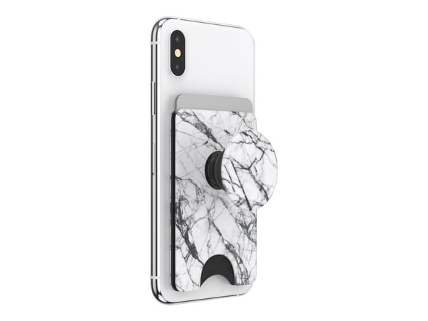 PopSockets PopWallet+ - Lomme for mobiltelefon / kredittkort - Dove White Marble