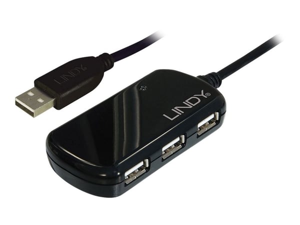 Lindy USB 2.0 Active Extension Pro 4 Port Hub - Hub - 4 x USB 2.0 - stasjonær