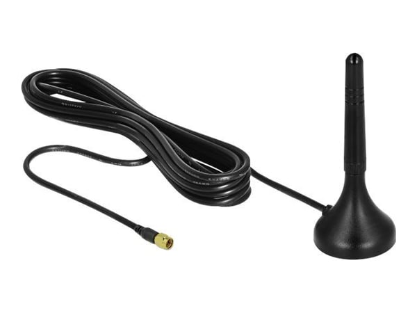 Delock - Antenne - Smart Home - 1 - 2 dBi - rundtstrålende - innendørs / utendørs, magnetmonterbar - svart