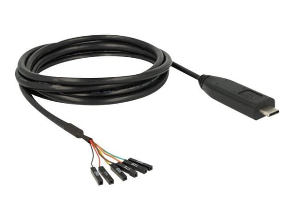 Delock - USB / seriell-kabel - USB-C (hann) til 6-pins TTL (hunn) separat - 3.3 V - 2 m - svart