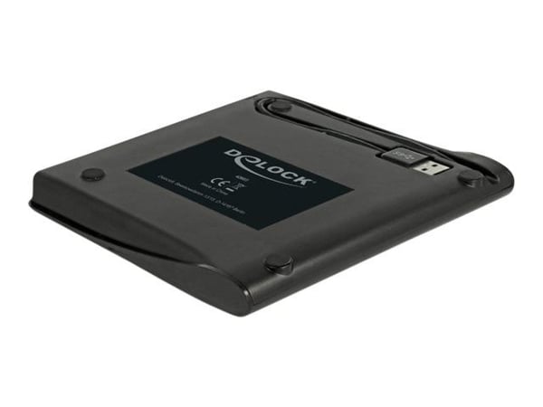Delock 5,25" eksternt kabinett Ultra Slim SATA > USB 3.0 - Lagringspakning - SATA - USB 3.0 - sort