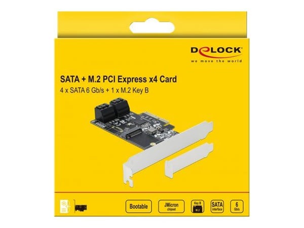 DeLOCK - Storage-Controller - SATA 6Gb/s Low-Profile - 6 Gbit/s - PCIe 3.0 x4 (90396)