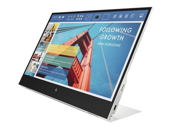 HP E14 G4 Portable - LED-skärm - 14" - bärbar - 1920 x 1080 Full HD (1080p) @ 60 Hz - IPS - 400 cd/m² - 800:1 - 5 ms - 2xUSB-C - silverfärgat ställ