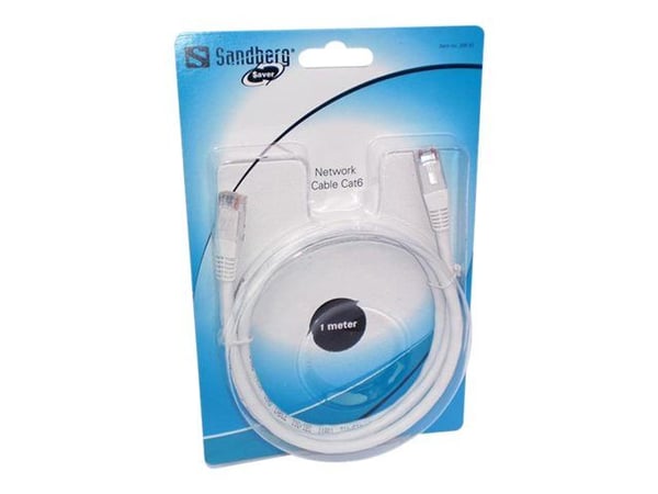 Sandberg SAVER - Netværkskabel - UTP - Cat6 - Hvit - 10m