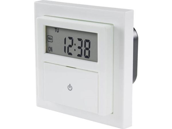 Sygonix SY-4504968 infälld timer digital veckoprogram 1800 W nedräkningsfunktion, inkl. infällningsram, START/STOP-funktion, programmeringsfunktion...