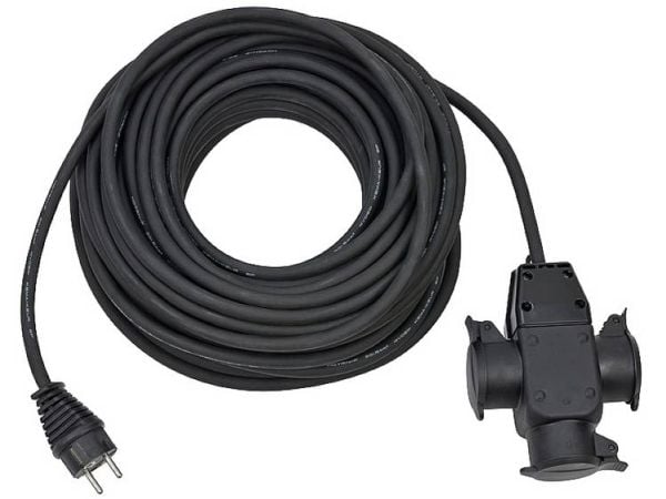 Brennenstuhl 1167820301, 25 m, 3 AC-pistorasia(a), Ulkona, Musta, 280 mm, 280 mm