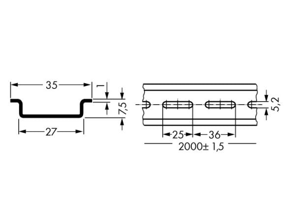 Wago 210-112, 620 g, 2000 mm, 35 mm, 7.5 mm