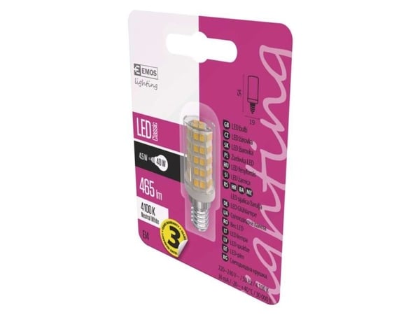 Emos ZQ9141, 4,5 W, 40 W, E14, 465 lm, 30000 timer, Nøytral hvit
