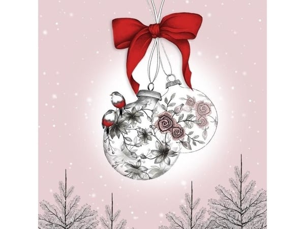 Clear Creation Karnet Swarovski - kwadrat. Święta, Bombki