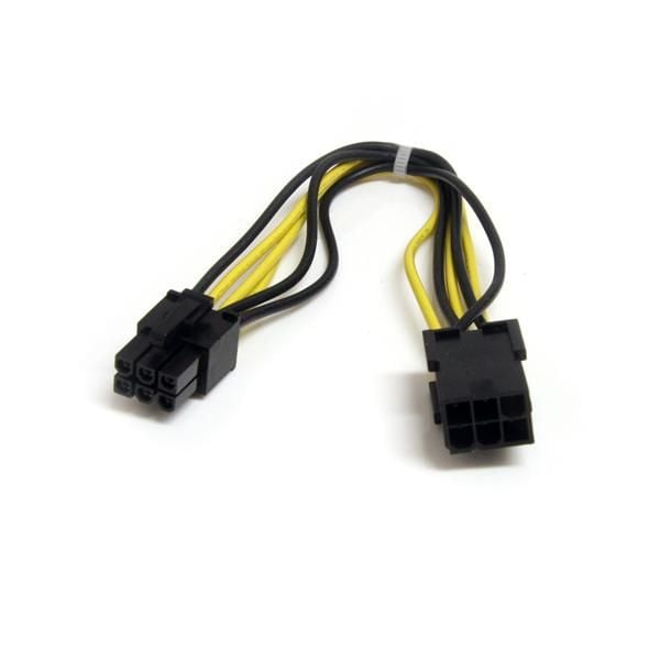 StarTech.com 8in 6 pin PCI Express Power Extension Cable - Power extension cable - 6 pin PCIe power (M) to 6 pin PCIe power (F) - 7.9 in - black - ...