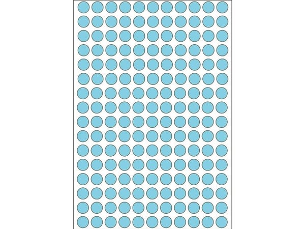 HERMA - Permanent selvklebende - blå - 8 mm rund 5632 etikett(er) (32 ark x 176) etiketter