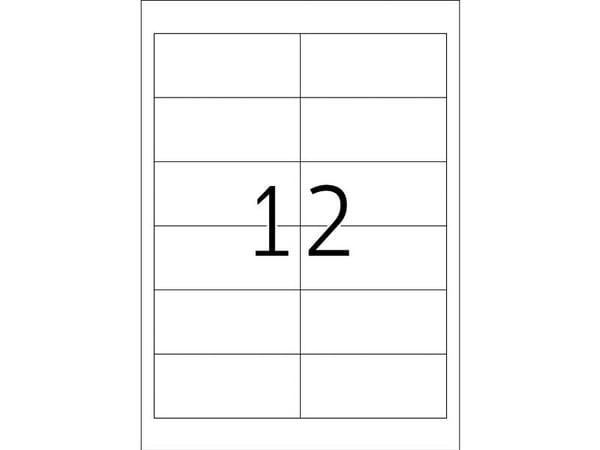HERMA Premium - Papir - matt - permanent selv-adhesiv - hvit - 97 x 42.3 mm 2400 etikett(er) (200 ark x 12) laminerte etiketter
