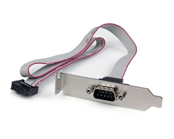 StarTech 1 Port 16in DB9 Serial Port BRacket to 10 Pin Header - Low Profile - low profile DB9 Header - DB9 bRacket (PLATE9M16LP) - Serielt panel - ...