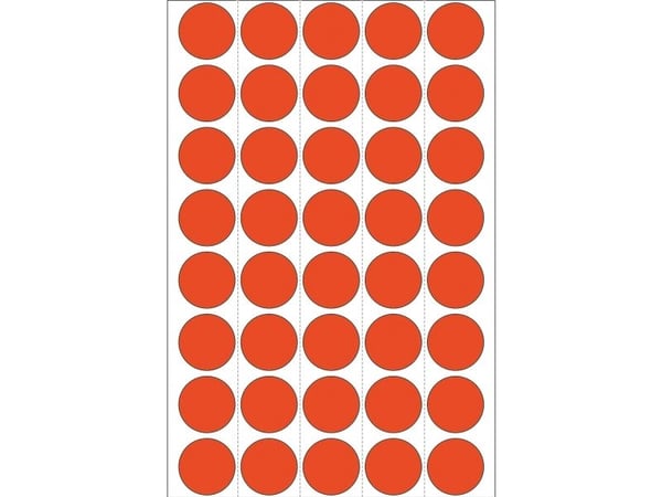 HERMA - Papper - matt - permanent häftning - röd - 19 mm, rund 1280 etikett (er) (32 ark x 40) etiketter