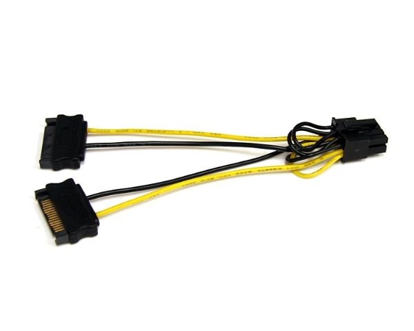 StarTech 6in SATA Power to 8 Pin PCI Express Video Card Power Cable Adapter - SATA to 8 pin PCIe power - Strømkabel - SATA-strøm (hann) til 8-pins ...