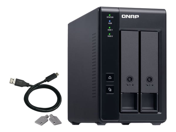 QNAP TR-002 - Harddiskarray - 2 brønner (SATA-600) - USB 3.1 Gen 2 (ekstern)