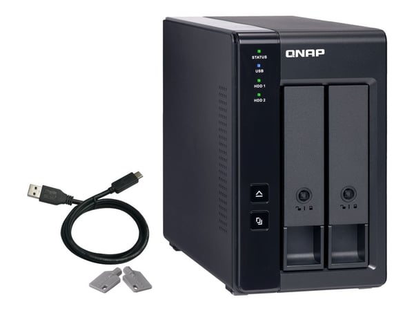 QNAP TR-002 - Harddiskarray - 2 brønner (SATA-600) - USB 3.1 Gen 2 (ekstern)