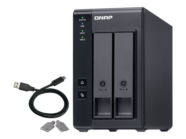 QNAP TR-002 - Harddiskarray - 2 brønner (SATA-600) - USB 3.1 Gen 2 (ekstern)