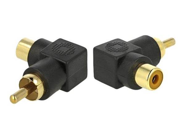 Delock - Audioadapter - RCA hann til RCA hunn - svart - vinklet