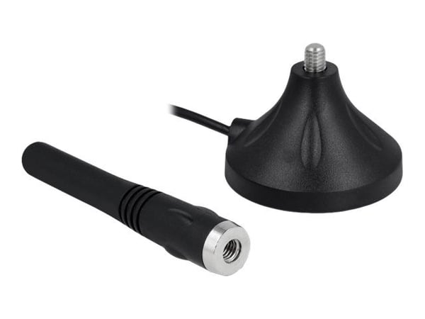 Delock - Antenne - Smart Home - 2-3 dBi - rundtstrålende - innendørs / utendørs, magnetmonterbar - svart