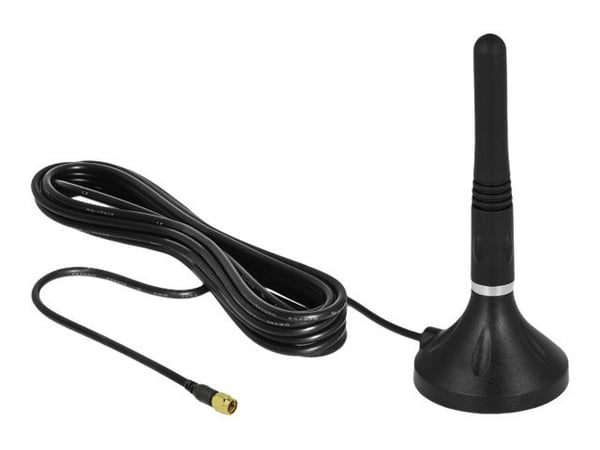 Delock - Antenne - Smart Home - 2-3 dBi - rundtstrålende - innendørs / utendørs, magnetmonterbar - svart
