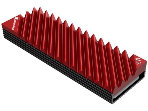 Jonsbo M.2-3 RED, Kjøleribbe/Radiator, Sort, Rød
