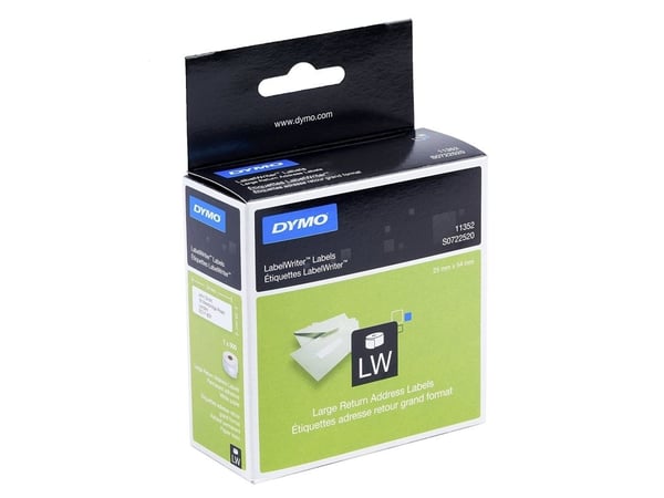 Returadresse-etiket DYMO 11352 25x54mm (rulle á 500 stk.)