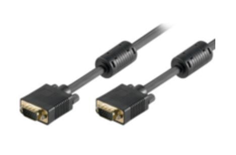 MicroConnect - VGA-kabel - HD-15 (VGA) (hann) til HD-15 (VGA) (hann) - 1 m - tommelskruer - svart