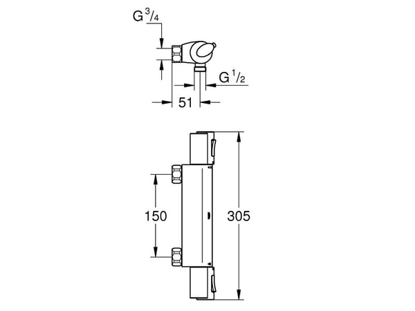 GROHE Grohtherm Nordic Termostatbatteri for dusj