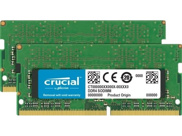 Crucial - DDR4 - sett - 64 GB: 2 x 32 GB - SO DIMM 260-pin - 3200 MHz / PC4-25600 - CL22 - 1.2 V - ikke-bufret - ikke-ECC
