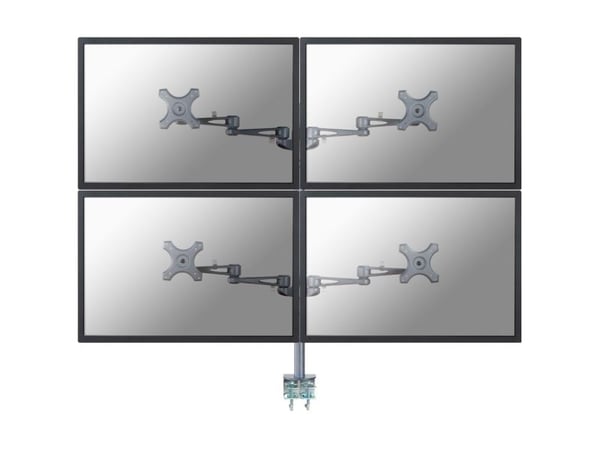 Neomounts FPMA-D935D4 - Monteringssett - full bevegelse - for 4 LCD-skjermer - sølv - skjermstørrelse: 10"-27" - klemmemonterbar, skrivebordsmonterbar