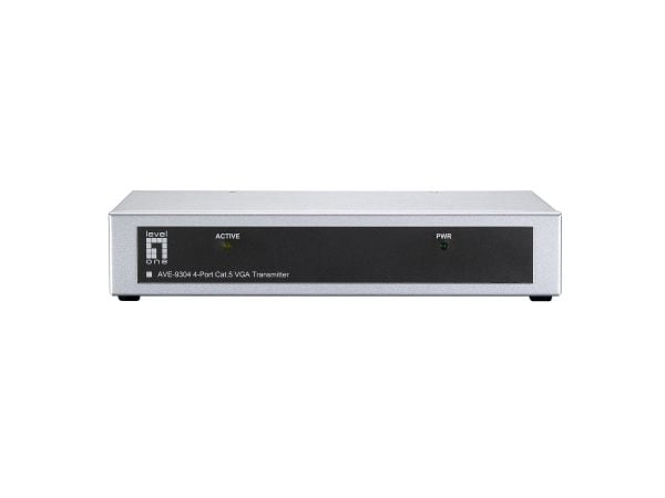LevelOne AVE-9304 4-port LR Cat.5 A/V Transmitter - Förlängd räckvidd för audio/video - sändare - 10Mb LAN - 4 portar - upp till 300 m