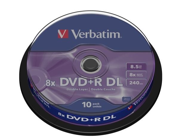 Verbatim - 10 x DVD+R DL - 8.5 GB 8x - matt sølv - spindel