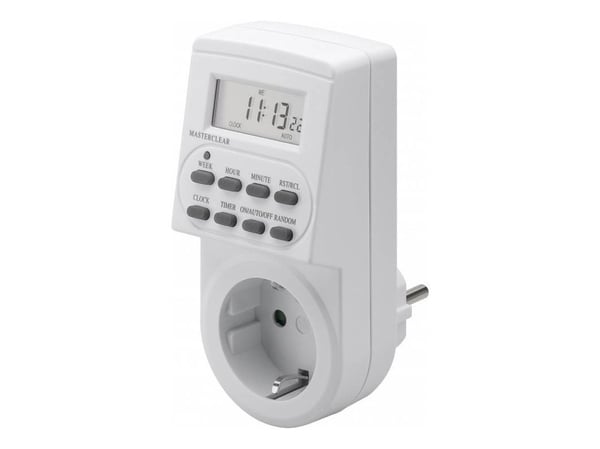 Goobay 51277, Daglig timer/veckotimer, Vit, Digital, LCD, Knappar, 1 min