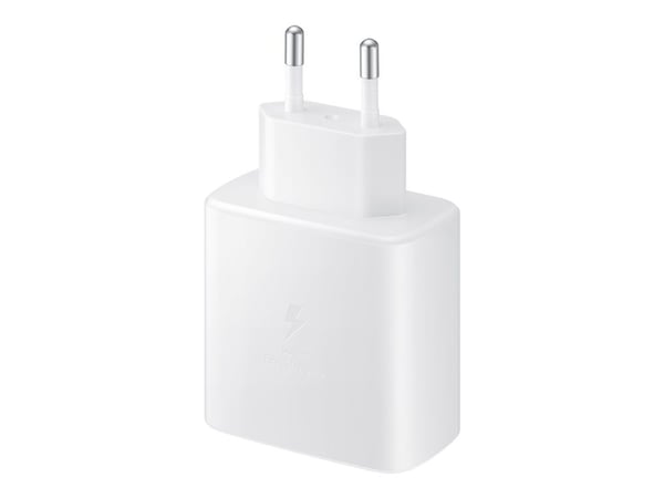 Samsung Travel Adapter EP-TA845 - Strømadapter - 45 watt - 3 A - SFC 2.0 (USB-C) - på kabel: USB-C - hvit - for Galaxy A20, A50, A70, A8s, M30, M40...