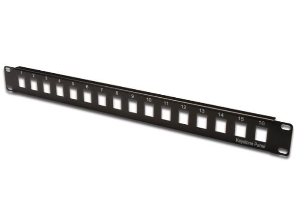 Digitus DN-91400, Telinekiinnitys, 1U, musta, SPCC, 43 mm, 48,5 cm