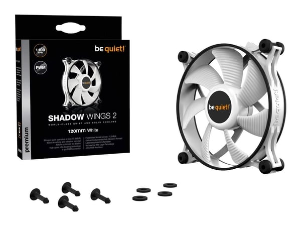 be quiet! Shadow Wings 2 PWM - Kabinettvifte - 120 mm - hvit